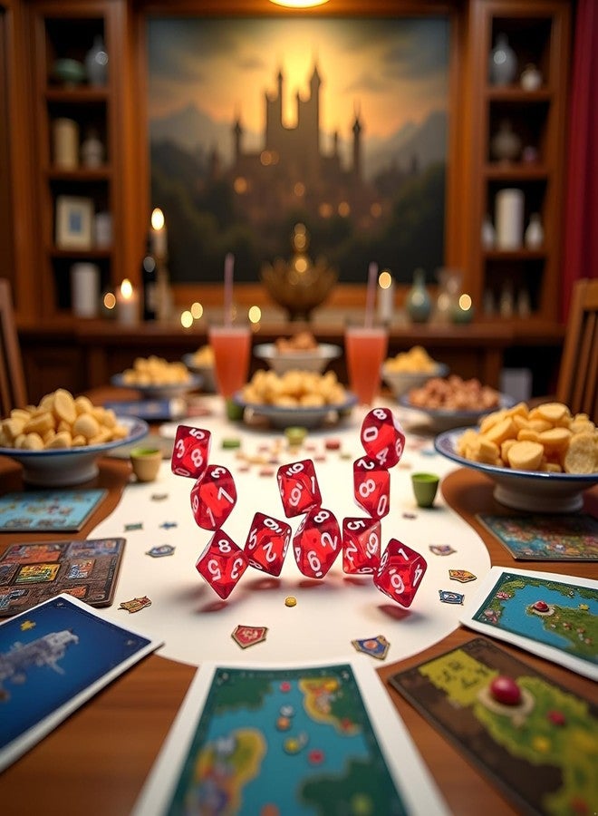 Cauaoa 10 Pcs D10 Polyhedral Dice - Precision 10-Sided High-Clarity Dice for Tabletop RPG Games and Role-Playing Adventures (Red) - Image 2